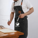 Chenega Team Eagle - Unisex Canvas Cross Back Chef Aprons Multifunction with Large Pockets