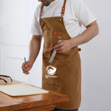 Chenega Team Eagle - Unisex Canvas Cross Back Chef Aprons Multifunction with Large Pockets