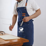 Chenega Team Eagle - Unisex Canvas Cross Back Chef Aprons Multifunction with Large Pockets