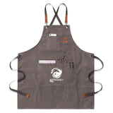 Chenega Team Eagle - Unisex Canvas Cross Back Chef Aprons Multifunction with Large Pockets