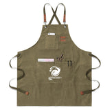 Chenega Team Eagle - Unisex Canvas Cross Back Chef Aprons Multifunction with Large Pockets