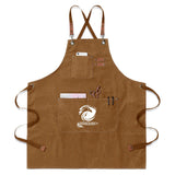 Chenega Team Eagle - Unisex Canvas Cross Back Chef Aprons Multifunction with Large Pockets