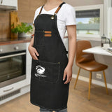 Chenega Team Eagle - Unisex Canvas Cross Back Chef Aprons Multifunction with Large Pockets