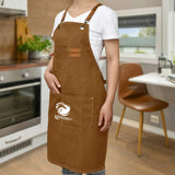 Chenega Team Eagle - Unisex Canvas Cross Back Chef Aprons Multifunction with Large Pockets
