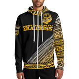 North County Bulldogs #6 Pulealii - Adult Full Zip Turtleneck Hoodie Streetwear