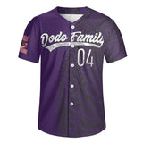 Familian Dodo Reunion Purple Mens Short Sleeve Baseball Jersey