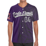 Familian Dodo Reunion Purple Mens Short Sleeve Baseball Jersey