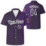 Familian Dodo Reunion Purple Mens All Over Print Casual Hawaiian Shirt