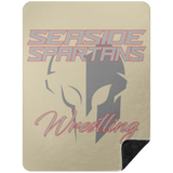 Seaside Spartans Wrestling Premium Black Sherpa Blanket 60x80
