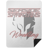 Seaside Spartans Wrestling Premium Black Sherpa Blanket 60x80