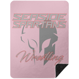 Seaside Spartans Wrestling Premium Black Sherpa Blanket 60x80