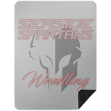 Seaside Spartans Wrestling Premium Black Sherpa Blanket 60x80